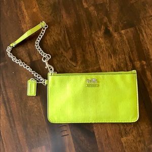 Lime Green Coach wristlet